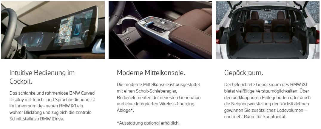 BMW iX1 Interieur BMW iX1 Interieur BMW iX1 Interieur
